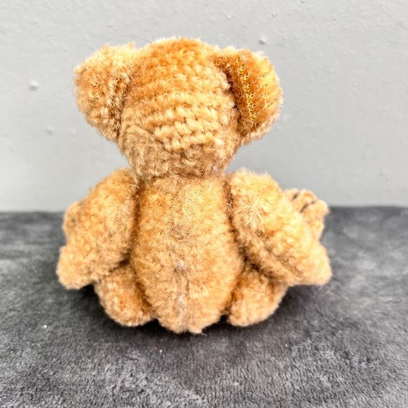 Jointed Mini Teddy Bear Tan Plush Stuffed Animal Moving Head Missing Tags - Picture 5 of 8